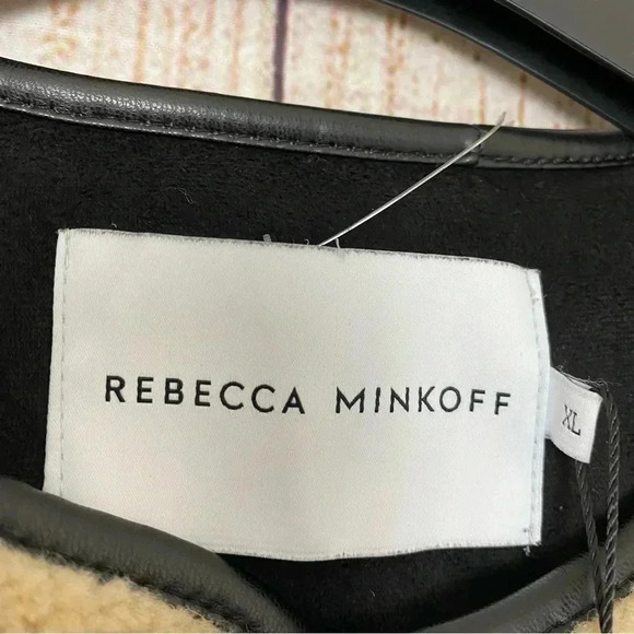 NWT Rebecca Minkoff womens Shearling Toggle Sherpa Coat Wool Blend Coat Size XL - Picture 8 of 14